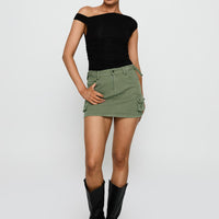 Peterson Cargo Mini Skirt Khaki