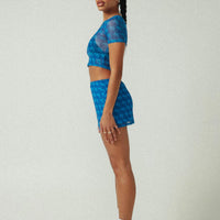 JGR & STN Cassie Micro Skirt Blue