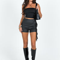Fuller Faux Leather Shorts Black