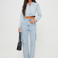 Belgrove Cargo Jeans Snow Wash Denim