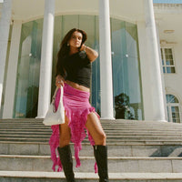 Unconditional Ruffle Midi Skirt Purple