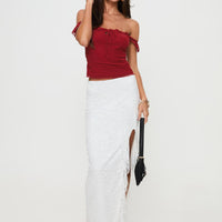 Patisserie Lace Maxi Skirt White