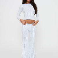 Whimsie Pointelle Sleep Pants Blue / White