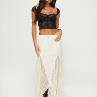Madame Lace Maxi Skirt Cream