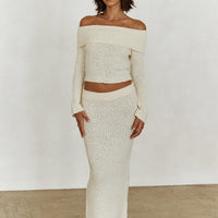 Snuggle Boucle Maxi Skirt Cream