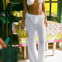 Damarie Crochet Pants White