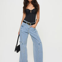 Calendar Low Rise Jeans Vintage Wash