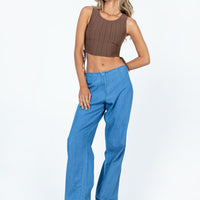 Motel Sedna Trouser Denim Stone Wash Blue