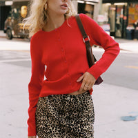 Nickei Denim Mini Skirt Leopard Petite