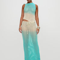 Auralia Knit Maxi Skirt Blue / Cream
