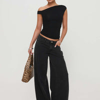 Ramos Low Rise Straight Leg Jeans Washed Black Petite
