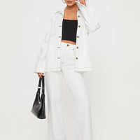 Zephee Wide Leg Jeans Cream