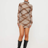 Another Dreamer Mini Skirt Brown Check