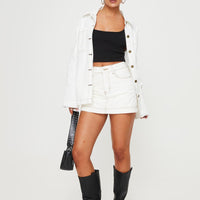 Katlynne Denim Mini Skort White