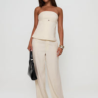 Irresistible Wide Leg Pant Cream Petite
