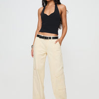 Chicker Mid Rise Pants Beige