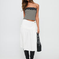 Jonsie Tiered Frill Midi Skirt White