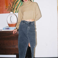 Batkins Maxi Skirt Dark Wash Denim Petite