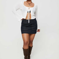 Hughes Mini Skirt Dark Wash Denim Petite