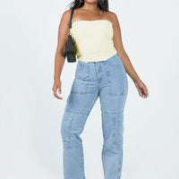 The Ragged Priest Combat Organic Cotton Denim Light Blue