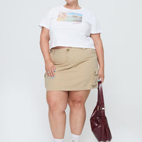 Lydie Cargo Mini Skirt Beige Curve