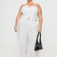Boarder Pants White Stripe Curve