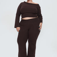 Try Me Knit Pants Chocolate Curve