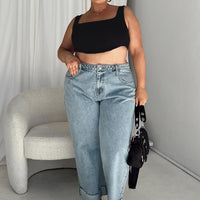 Ollie Straight Leg Jean Mid Wash Denim Curve
