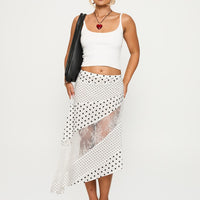 Rennar Maxi Skirt White / Polka Dot Petite