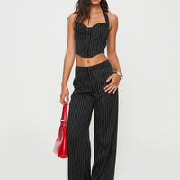 Kimia Pants Black / White Pinstripe