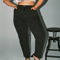 Zaiden Straight Leg Jeans Black Denim Curve