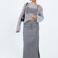 Elderbery Cargo Maxi Skirt Grey