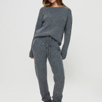Abrams Rib Knit Pants Charcoal Marle