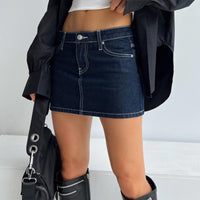 Bracken Denim Mini Skirt Navy