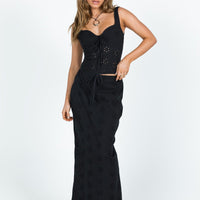 Flowerfields Maxi Skirt Black