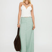 Macadamia Maxi Skirt Green / White