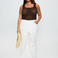 Fawcett High Rise Straight Leg Jeans White Curve