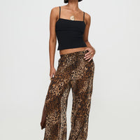 Fyre Wide Leg Pant Leopard Petite