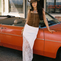 Castelli Lace Maxi Skirt White