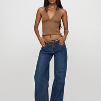 Everlong Mid Rise Wide Leg Jeans Dark Blue Wash