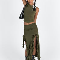 Rendezvous Maxi Skirt Olive