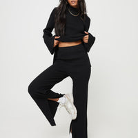 Allen Ribbed Pants Black