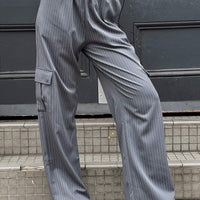 Lista Elastic Pocket Pants Grey Pinstripe