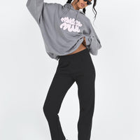Arya Straight Leg Track Pants Black