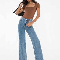 Arlington High Rise Straight Leg Jeans Mid Wash