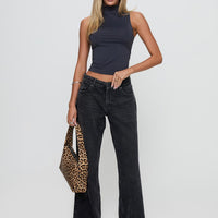Serenitia Mid Rise Straight Leg Jeans Washed Black Tall