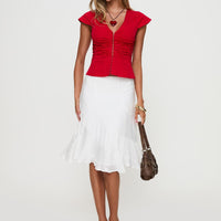 With Kindness Midi Skirt White