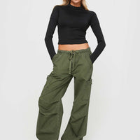 Verlaine Low Rise Cargo Jeans Olive