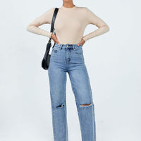 Thorne High Rise Straight Leg Jeans Denim