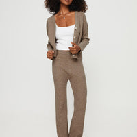 Yang Wide Leg Knit Pants Brown